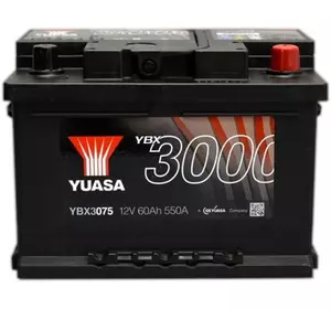 Аккумулятор yuasa ybx3075 12v 60ah 550a p+ euro wwa